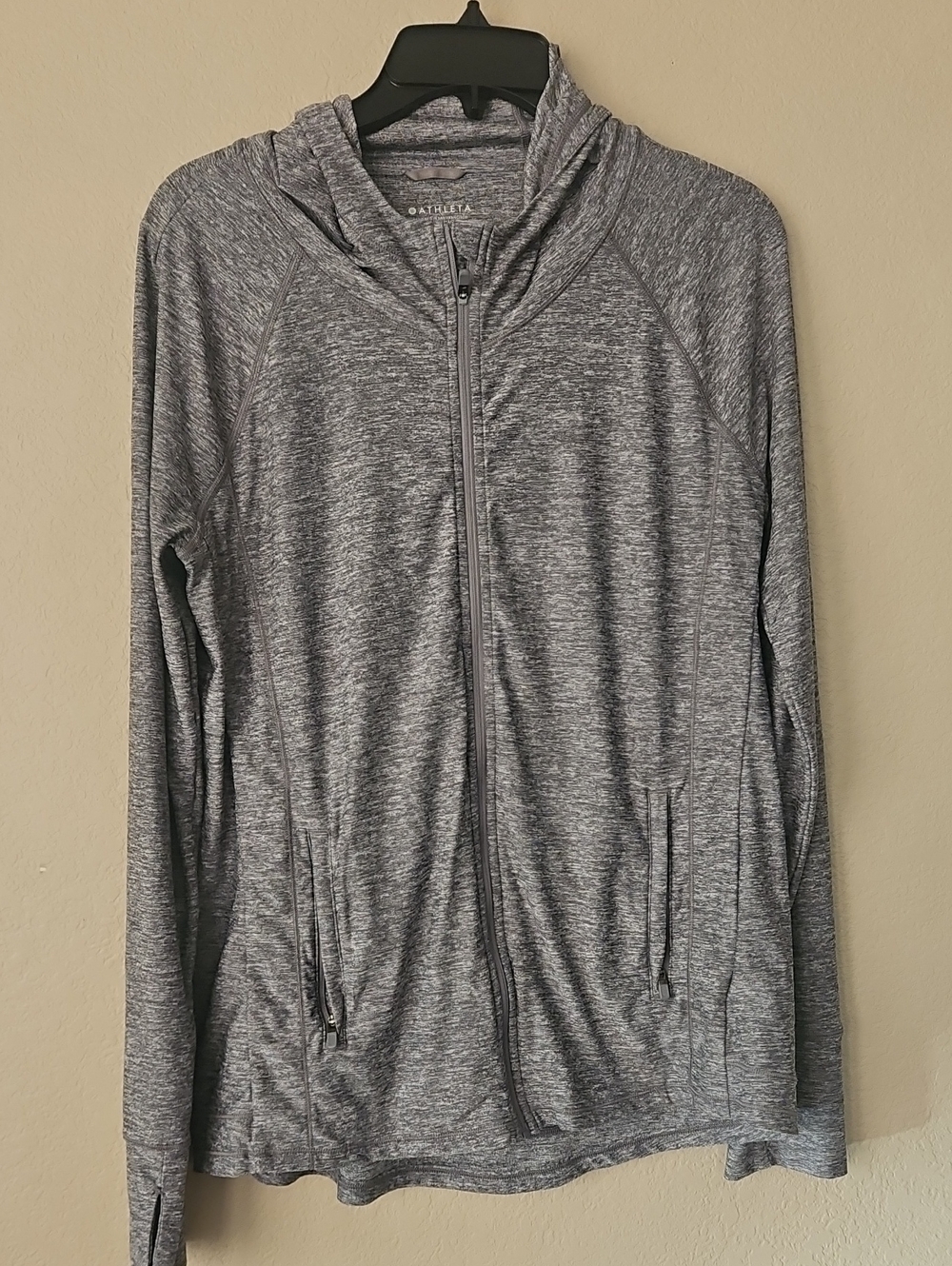 Athleta Women’s Gray Full-Zip Hooded Sweater Medium